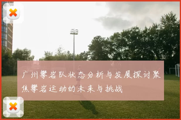 广州攀岩队状态分析与发展探讨聚焦攀岩运动的未来与挑战